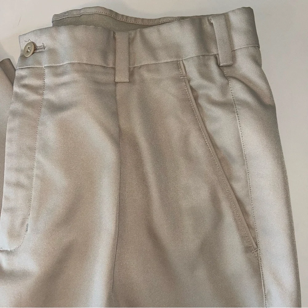 Nike Golf Pants FitDry mens pleated cream polyester golf pants‎ size 35x32